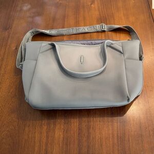 Sleek Gray Duffel Bag with Adjustable Strap